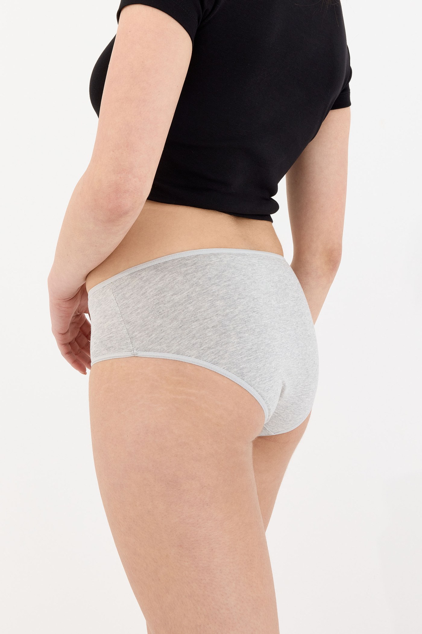 Air Gri Yüksek Bel Slip Külot