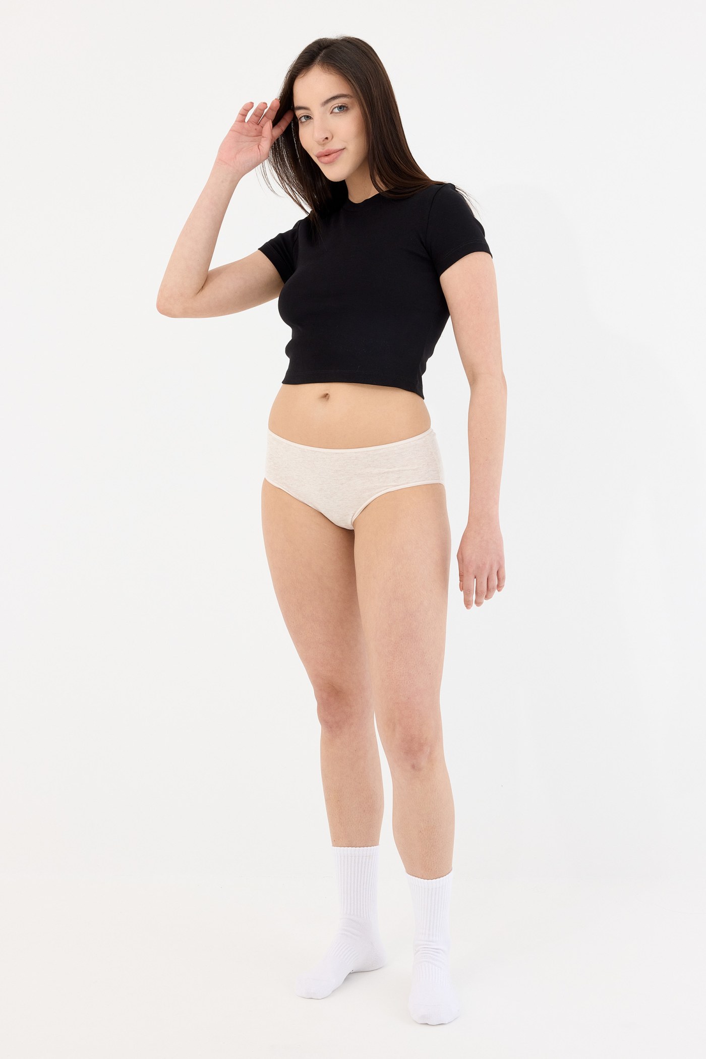 Air Krem Yüksek Bel Slip Külot