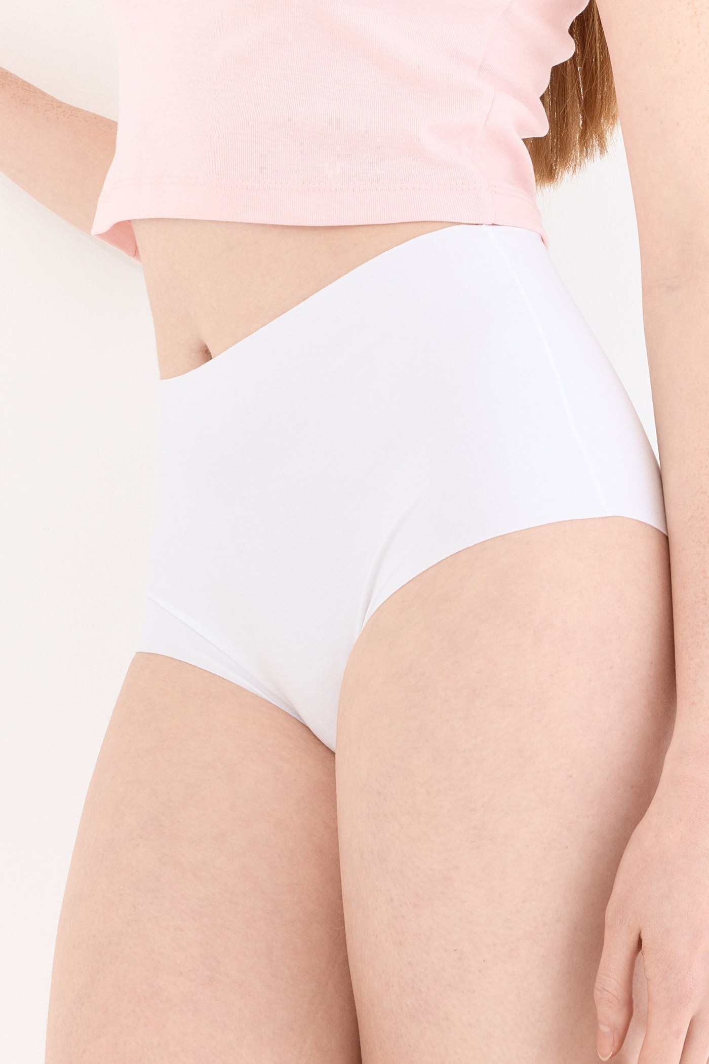 Shade Dikişsiz Yüksek Bel Slip Külot Beyaz