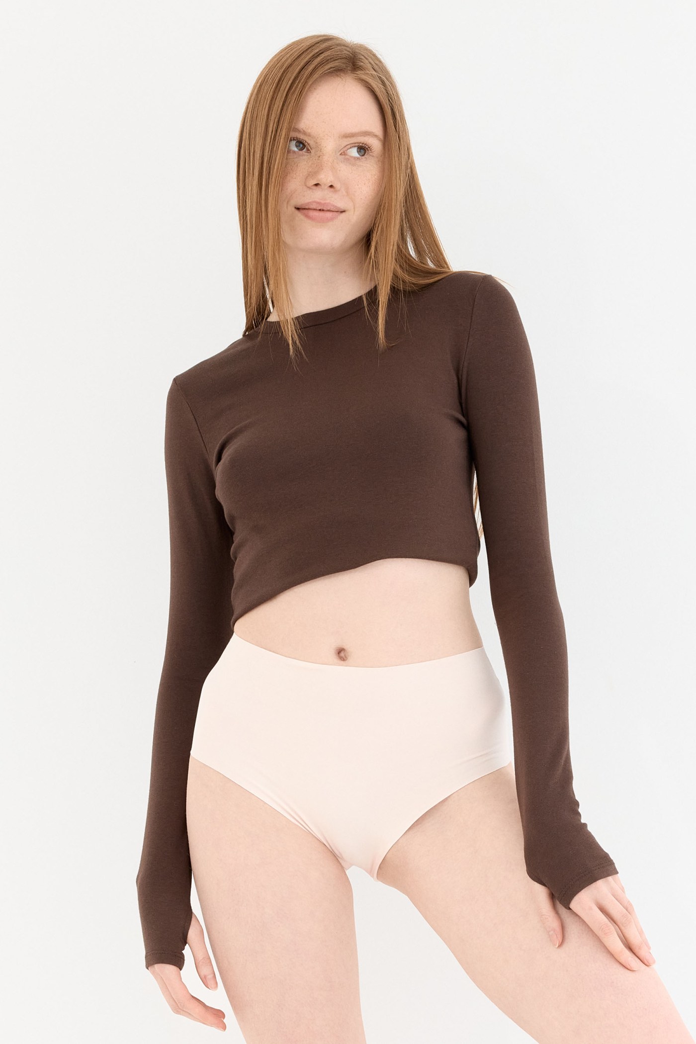 Shade Dikişsiz Yüksek Bel Slip Külot Pudra