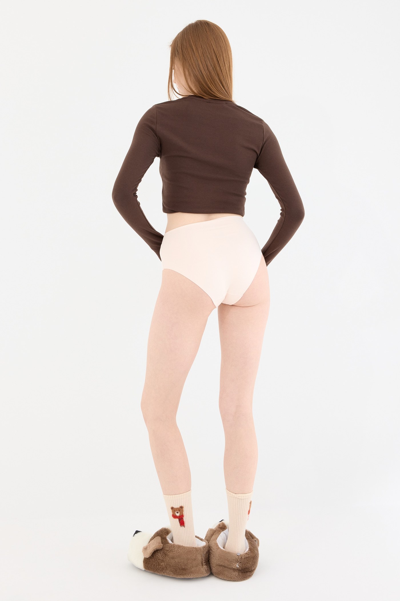 Shade Dikişsiz Yüksek Bel Slip Külot Pudra