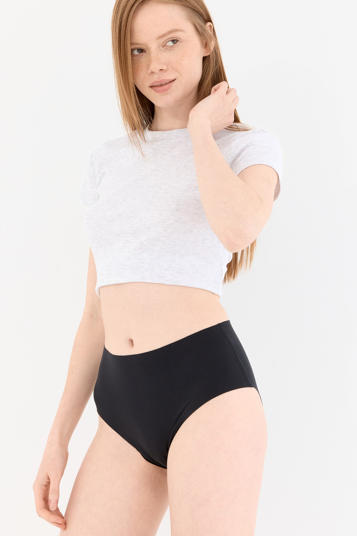 Shade Dikişsiz Yüksek Bel Slip Külot Siyah