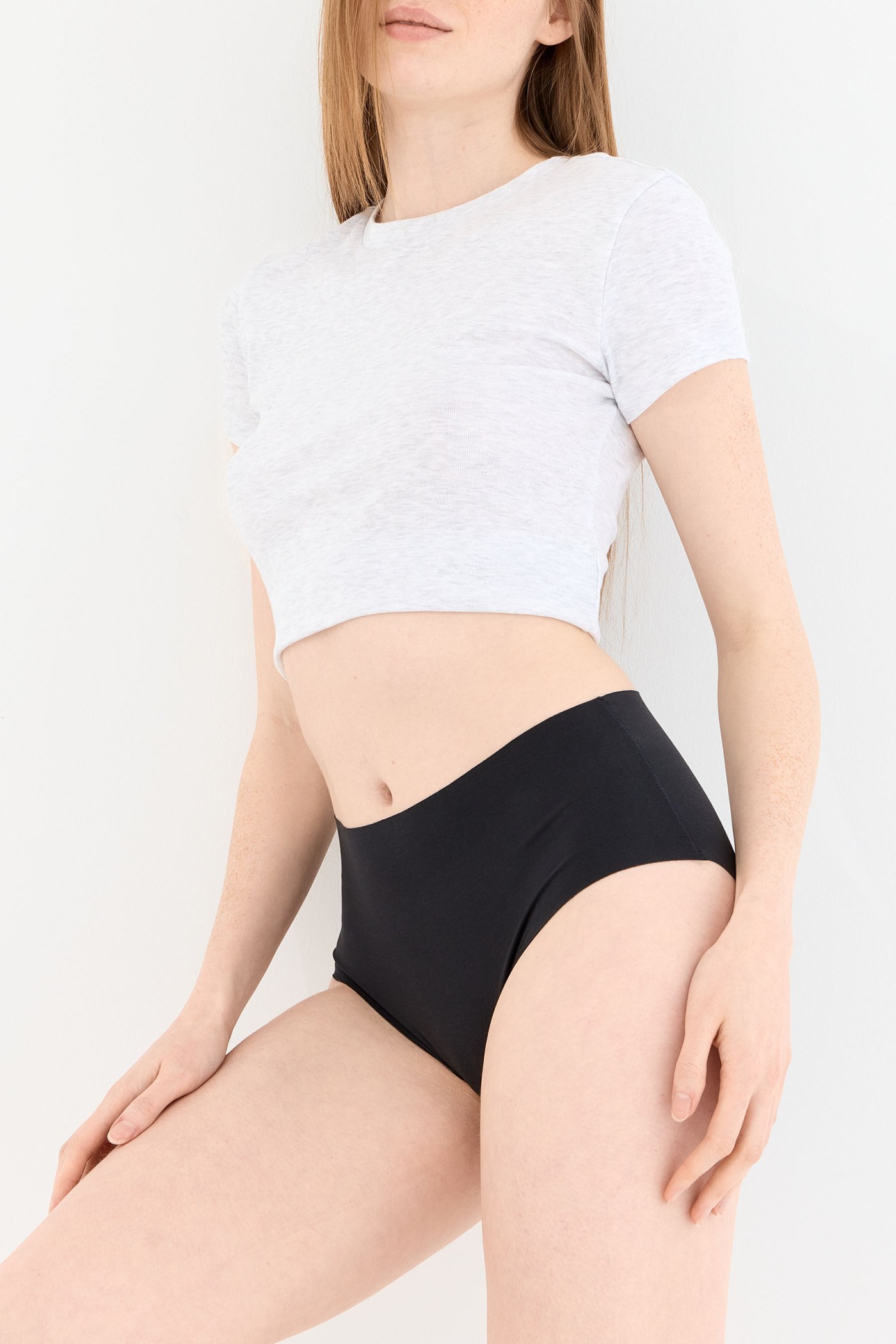 Shade Dikişsiz Yüksek Bel Slip Külot Siyah