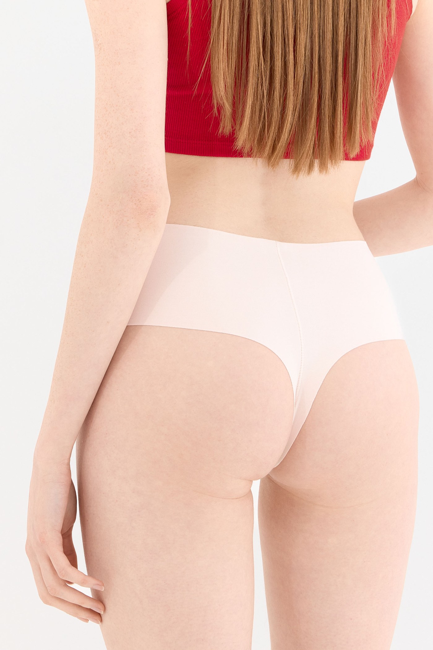 Shade Dikişsiz Yüksek Bel Tanga Külot Pudra