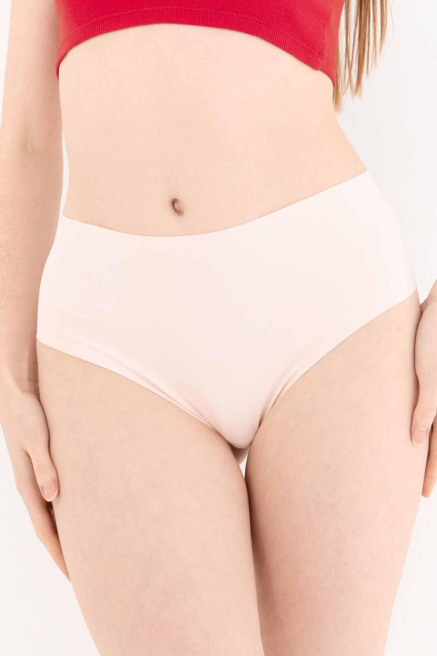 Shade Dikişsiz Yüksek Bel Tanga Külot Pudra