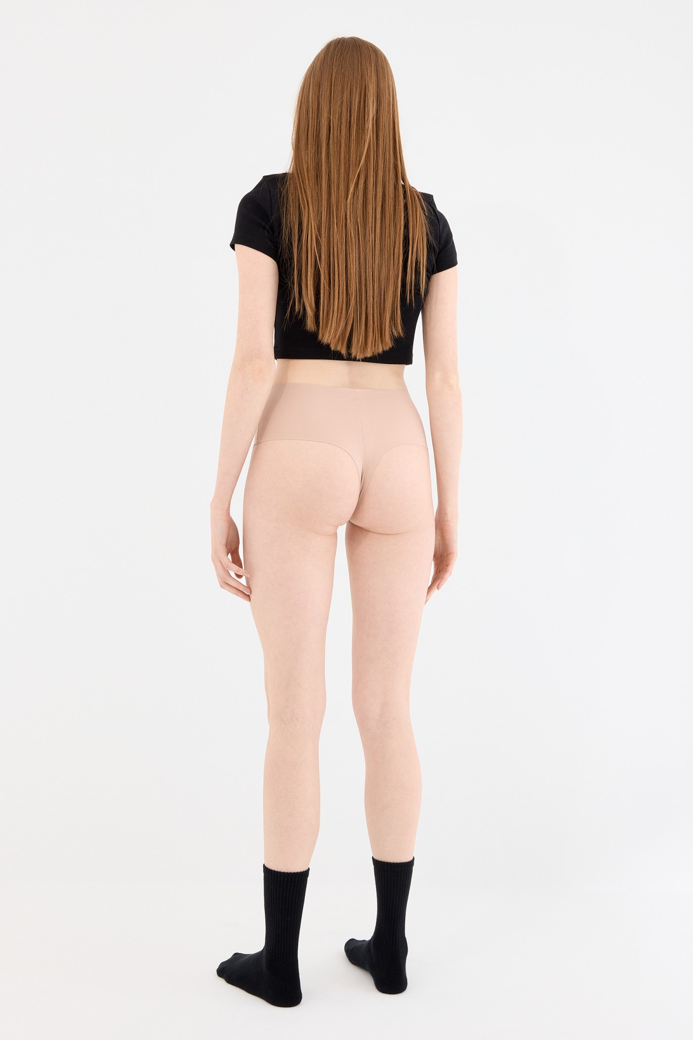 Shade Dikişsiz Yüksek Bel Tanga Külot Ten