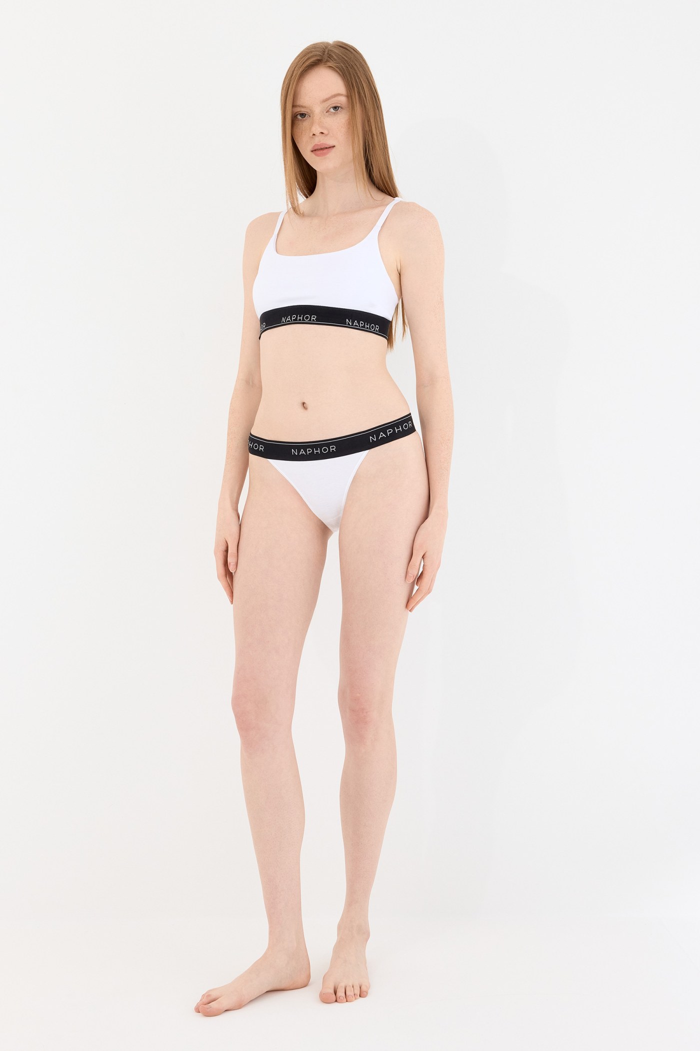 Signature Noir White Strap Detail Bralette