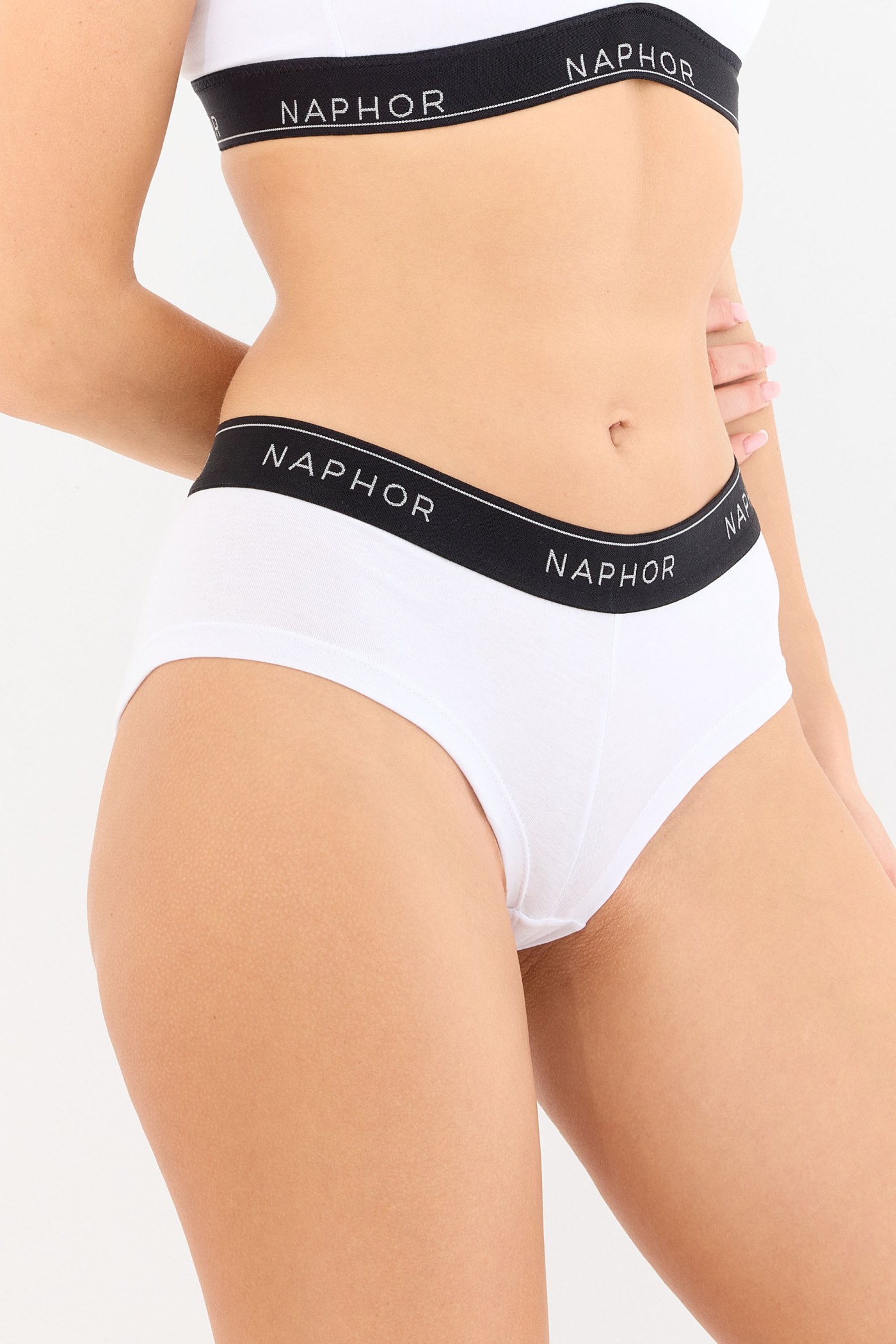 Signature Noir White Boyshort