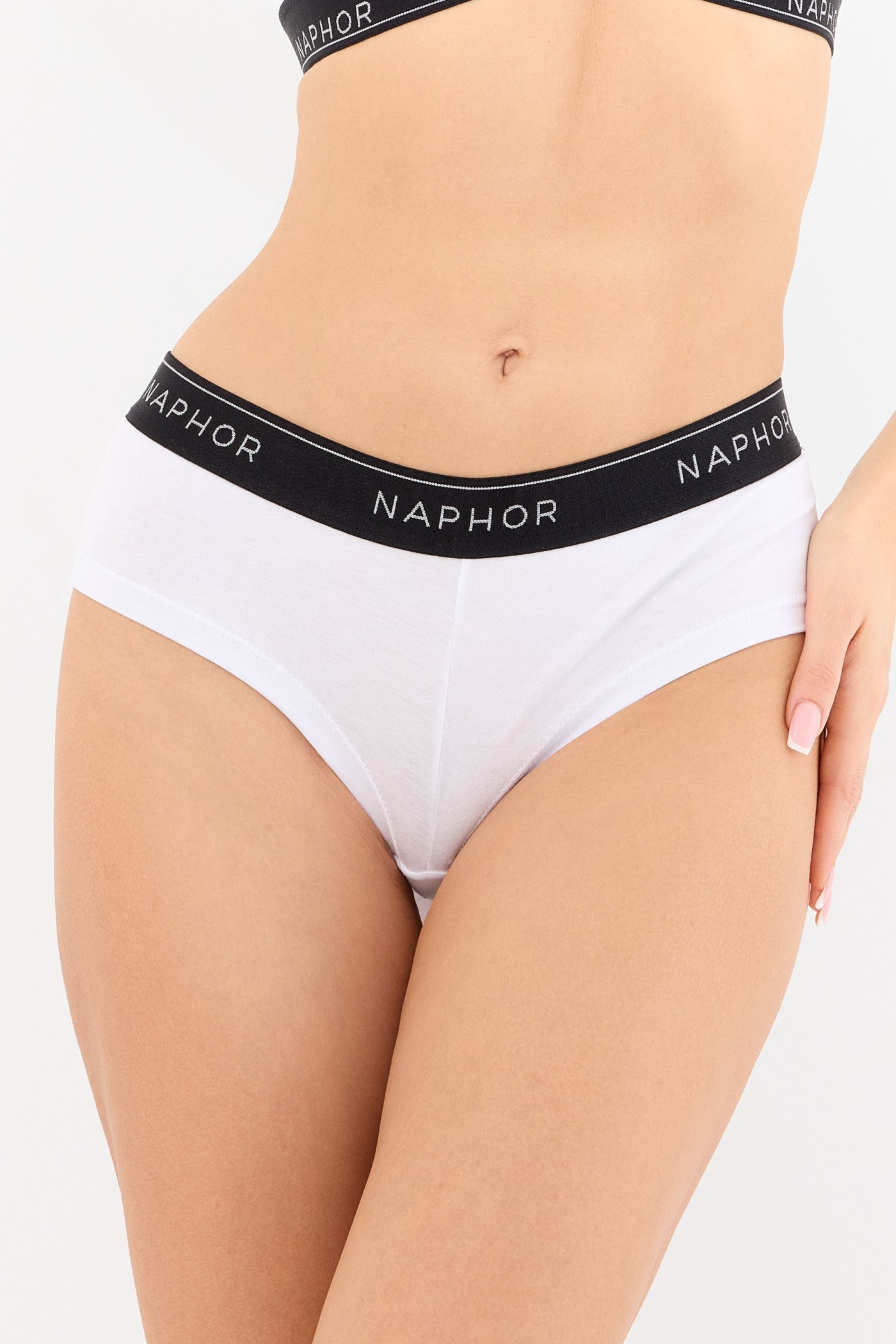 Signature Noir White Boyshort