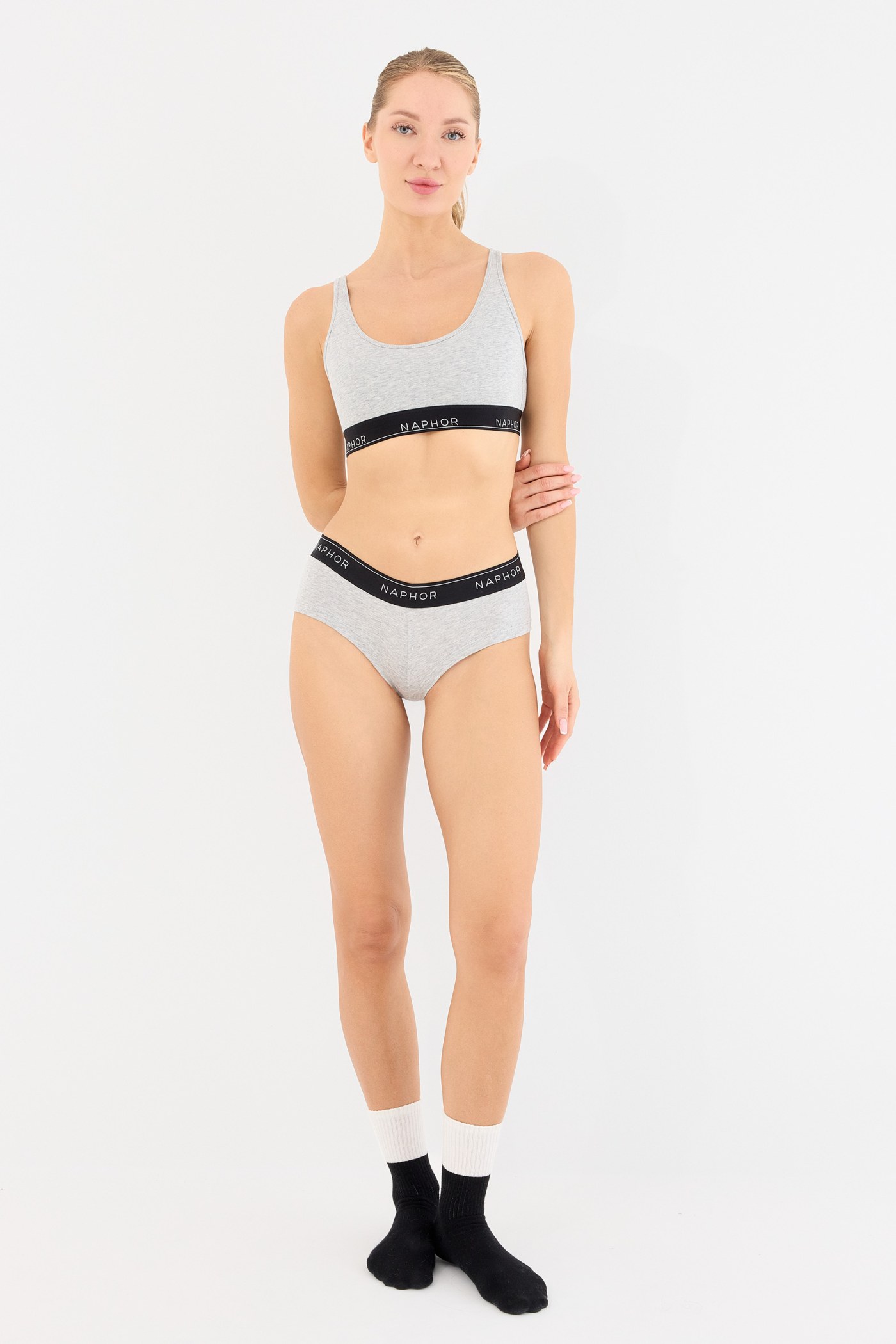 Signature Noir Gri Boyshort Külot
