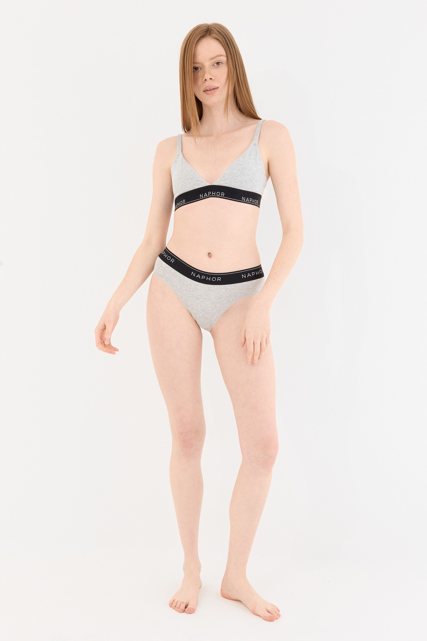 Signature Noir Gri Yüksek Bel Slip Külot