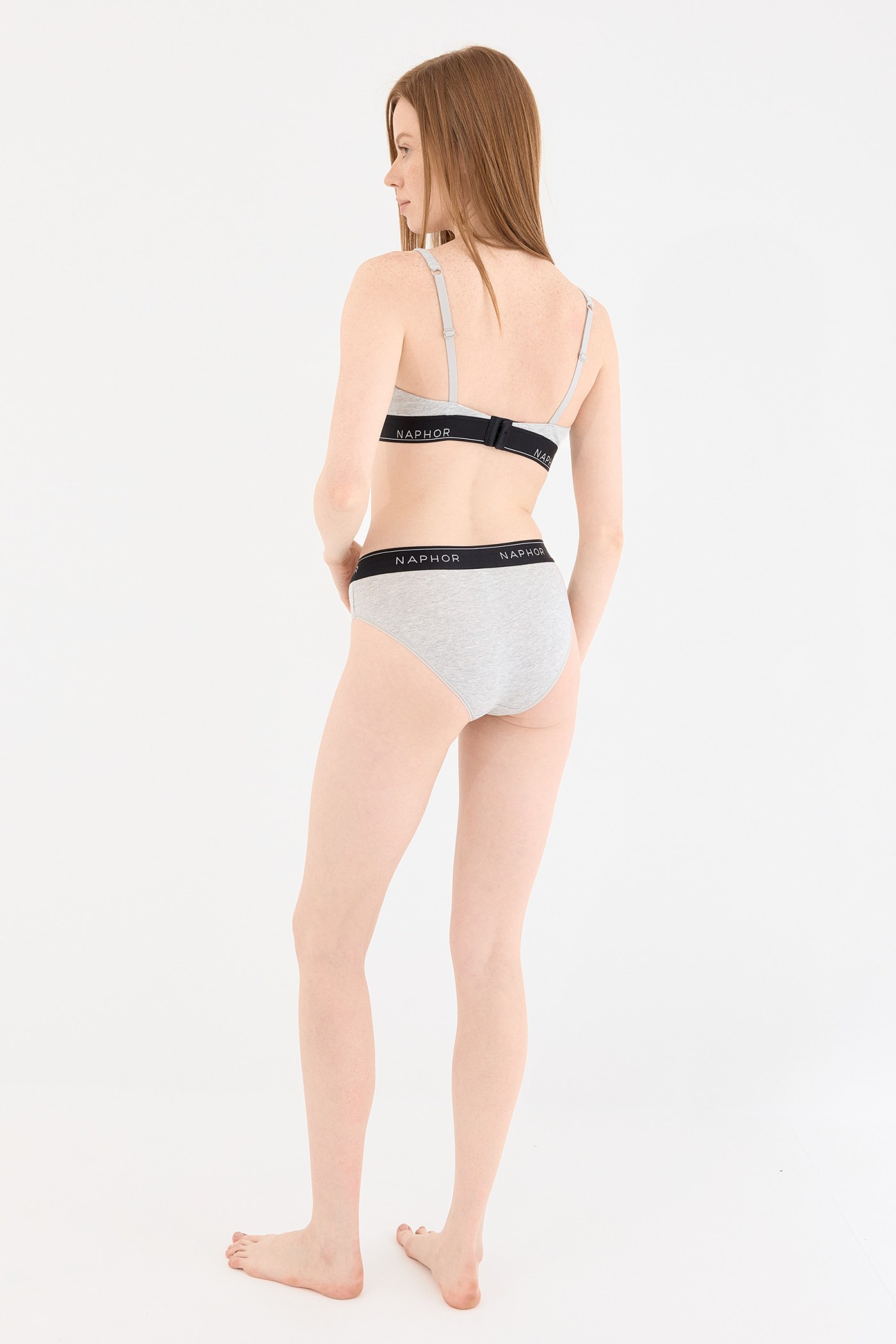Signature Noir Gri Yüksek Bel Slip Külot
