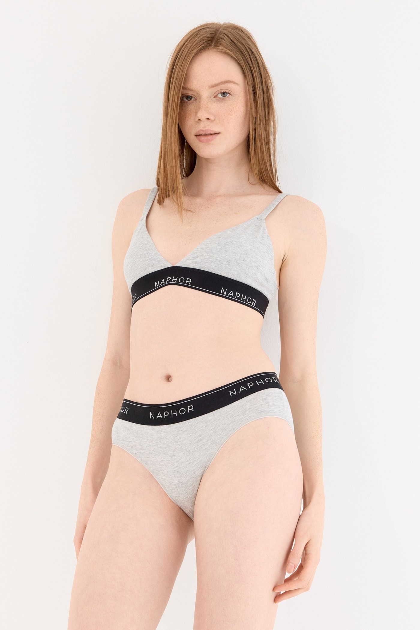 Signature Noir Gri Yüksek Bel Slip Külot