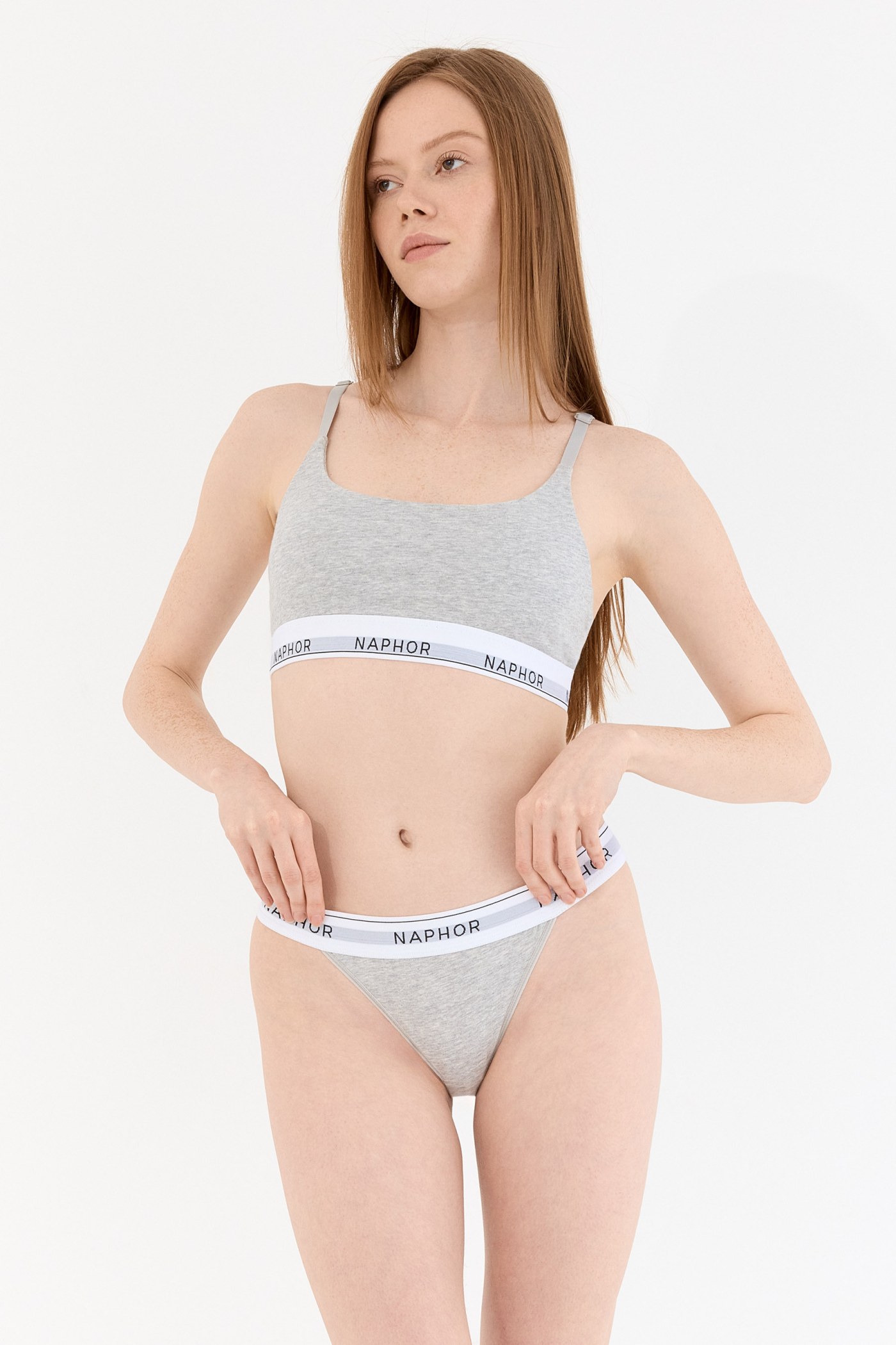 Signature Perle Gray Strap Detail Bralette