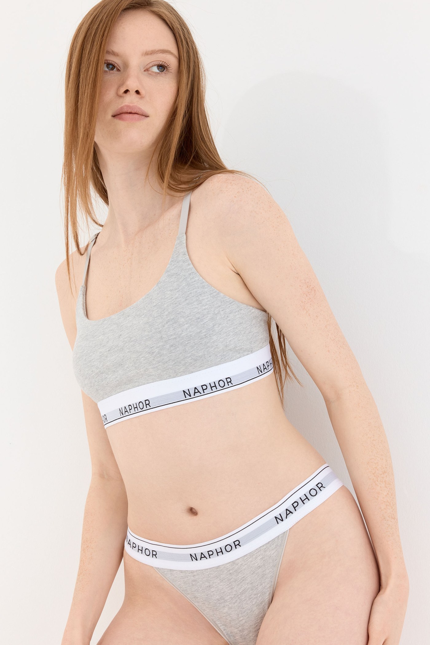 Signature Perle Gray Strap Detail Bralette