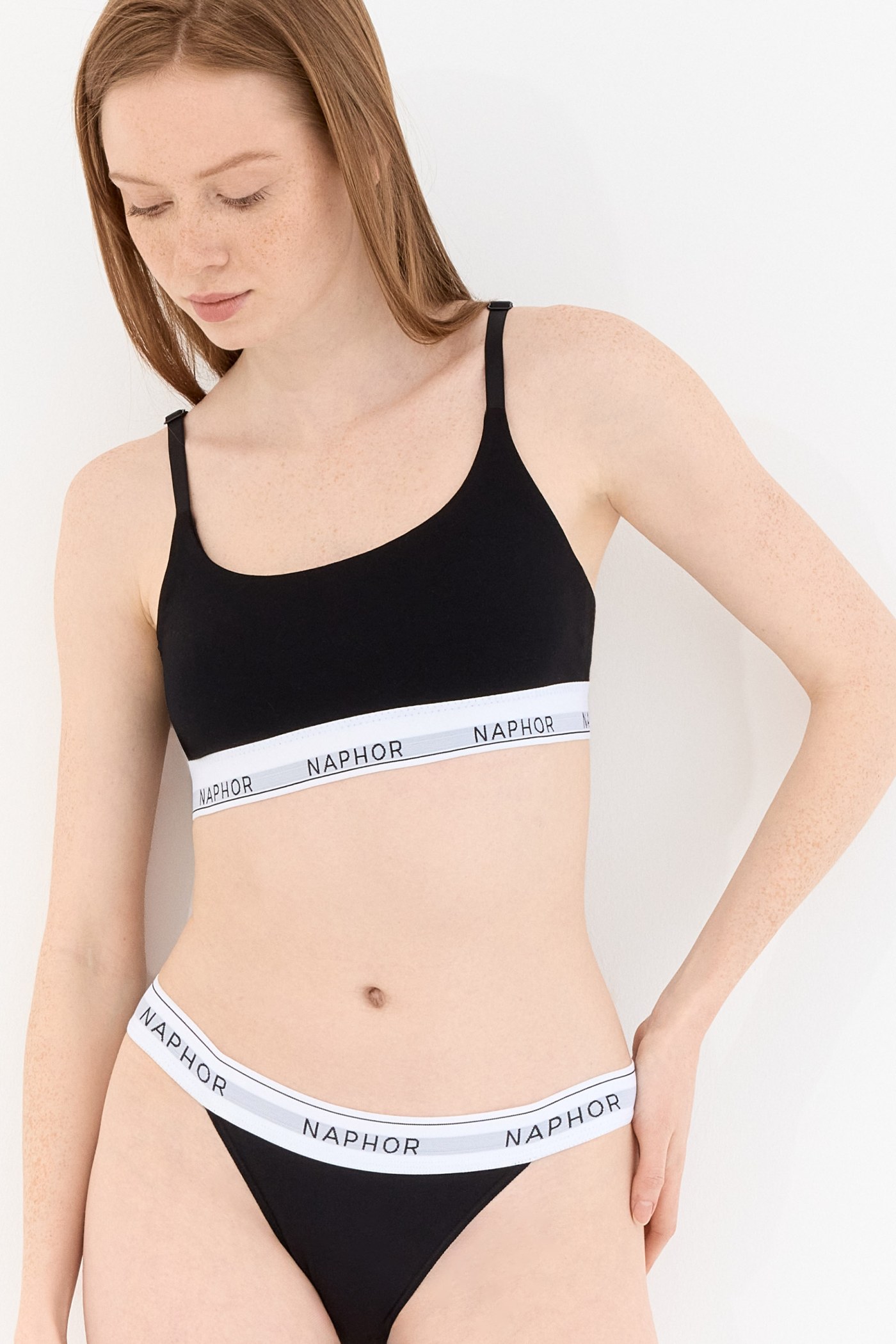 Signature Perle Black Strap Detail Bralette