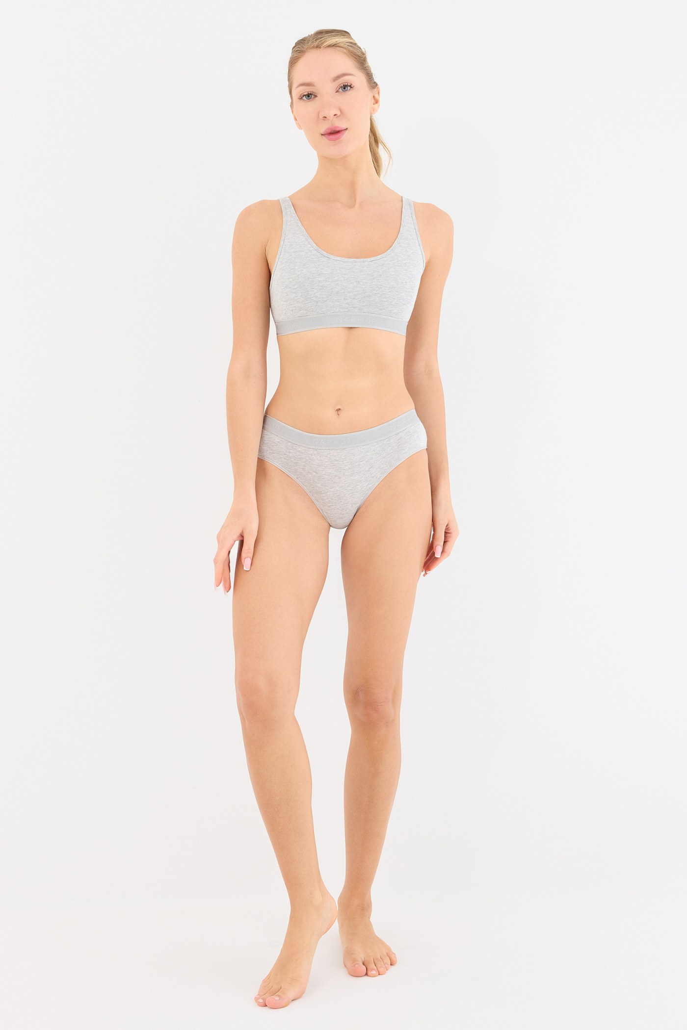 Touch Gri Yüksek Bel Slip Külot