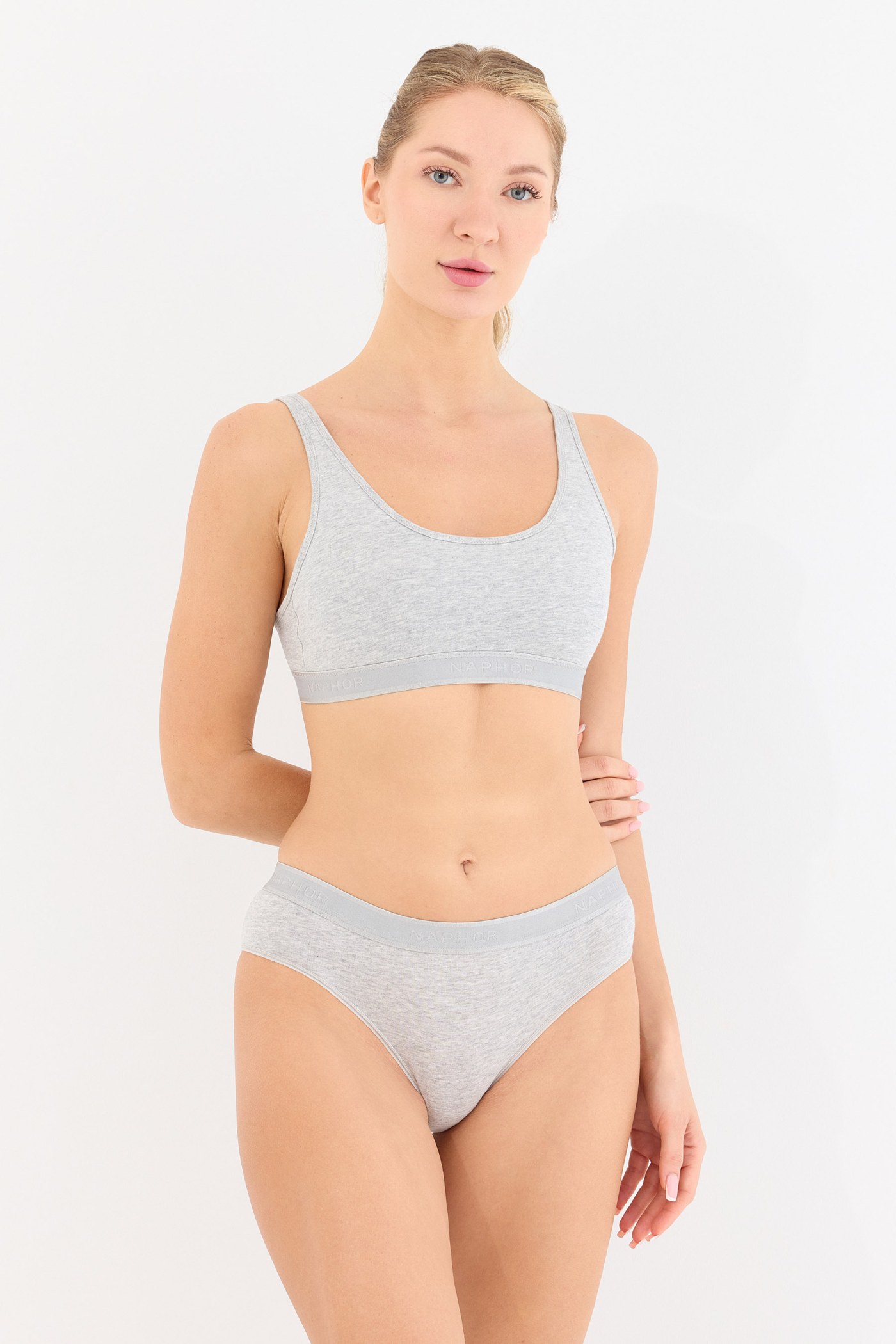 Touch Gri Yüksek Bel Slip Külot