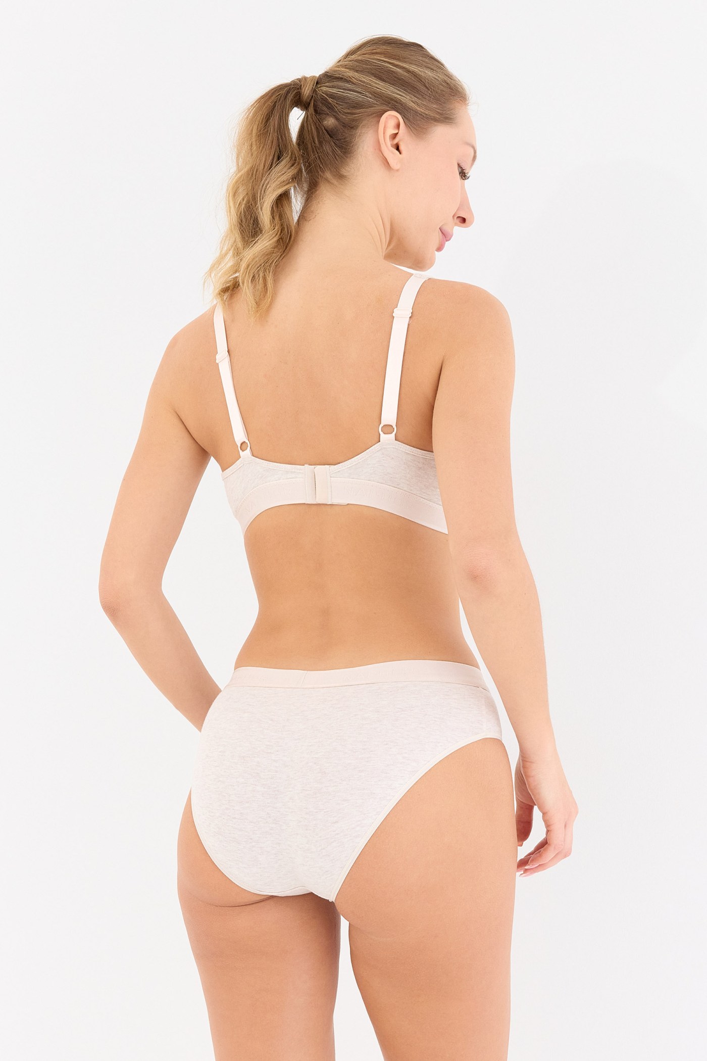 Touch Krem Yüksek Bel Slip Külot