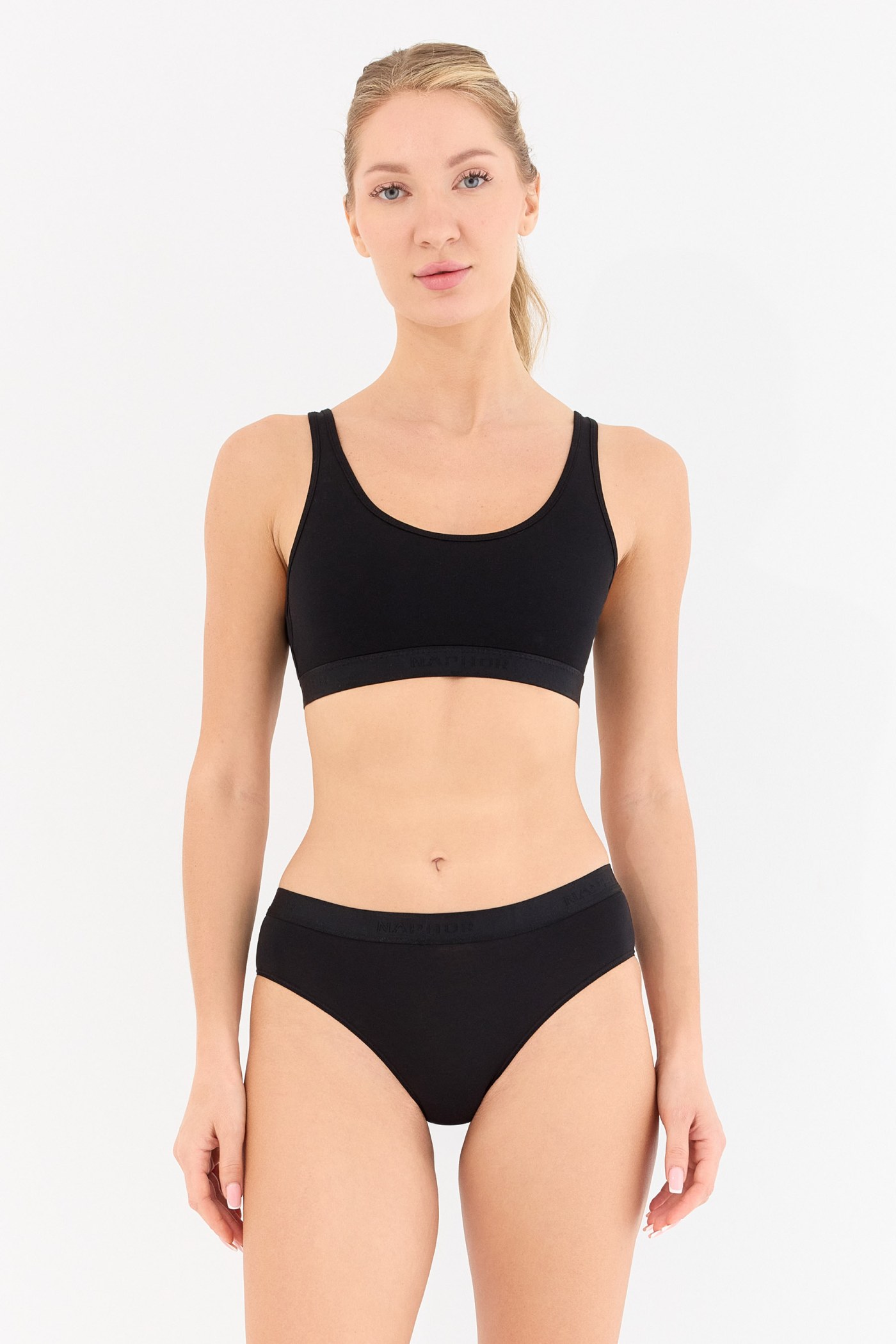 Touch Siyah Yüksek Bel Slip Külot