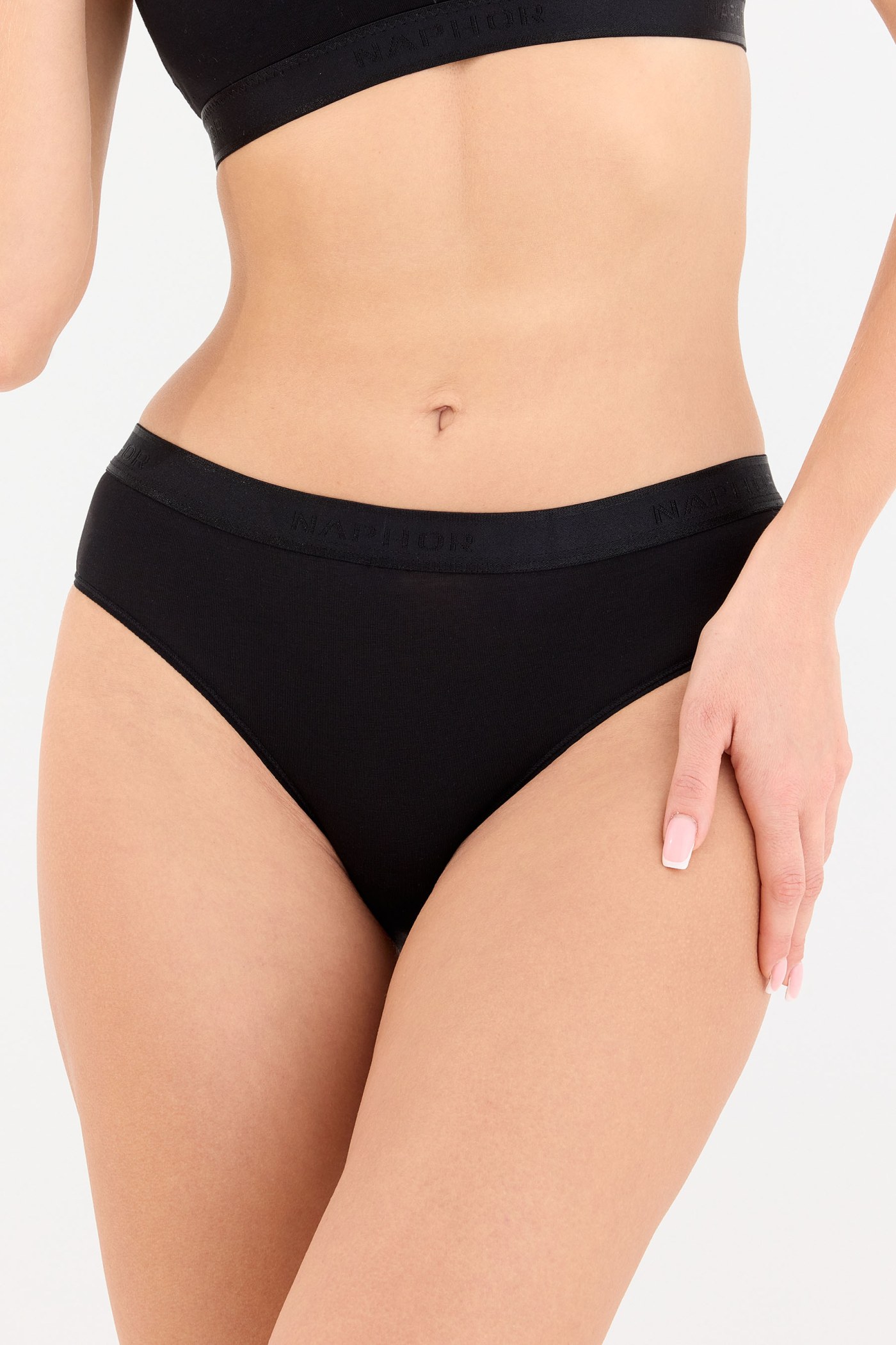 Touch Siyah Yüksek Bel Slip Külot