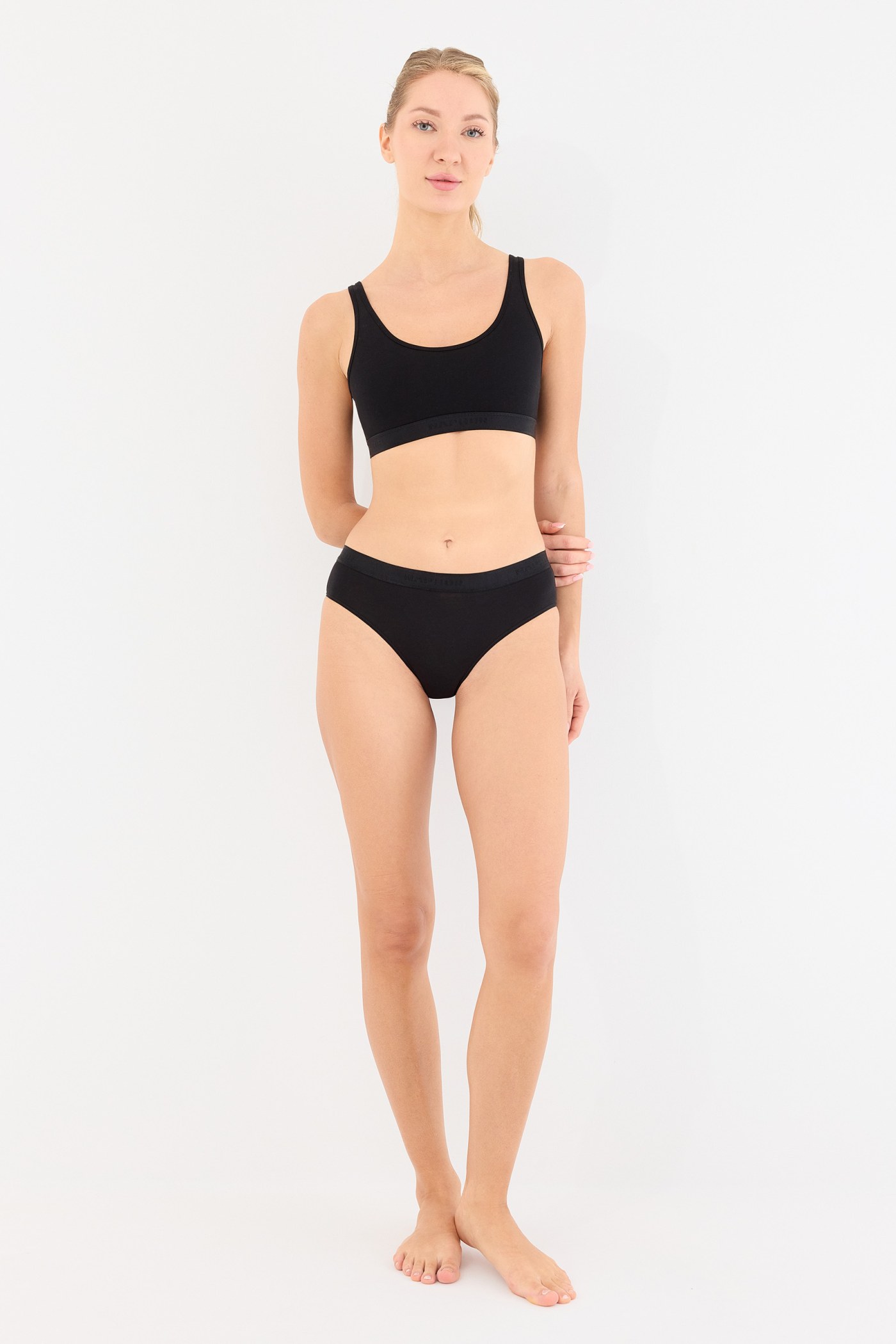 Touch Siyah Yüksek Bel Slip Külot