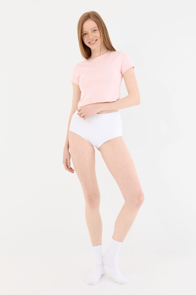 Shade Dikişsiz Yüksek Bel Slip Külot Beyaz