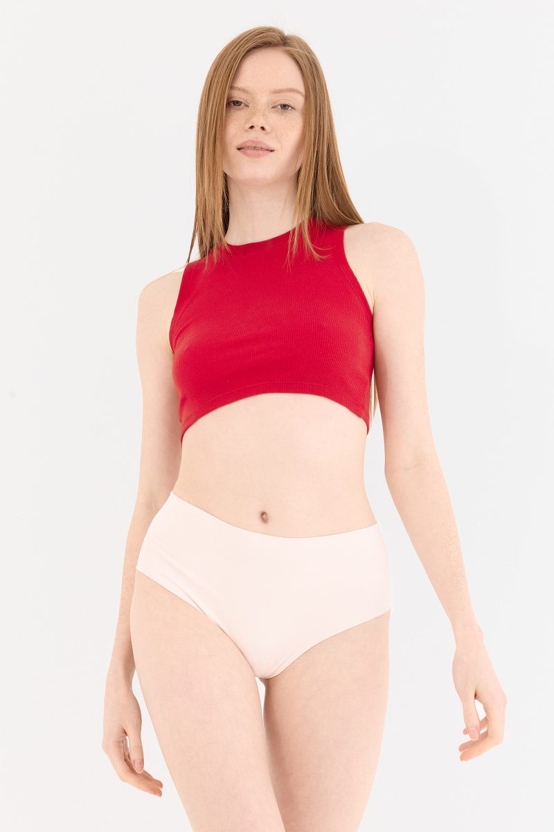 Shade Dikişsiz Yüksek Bel Tanga Külot Pudra