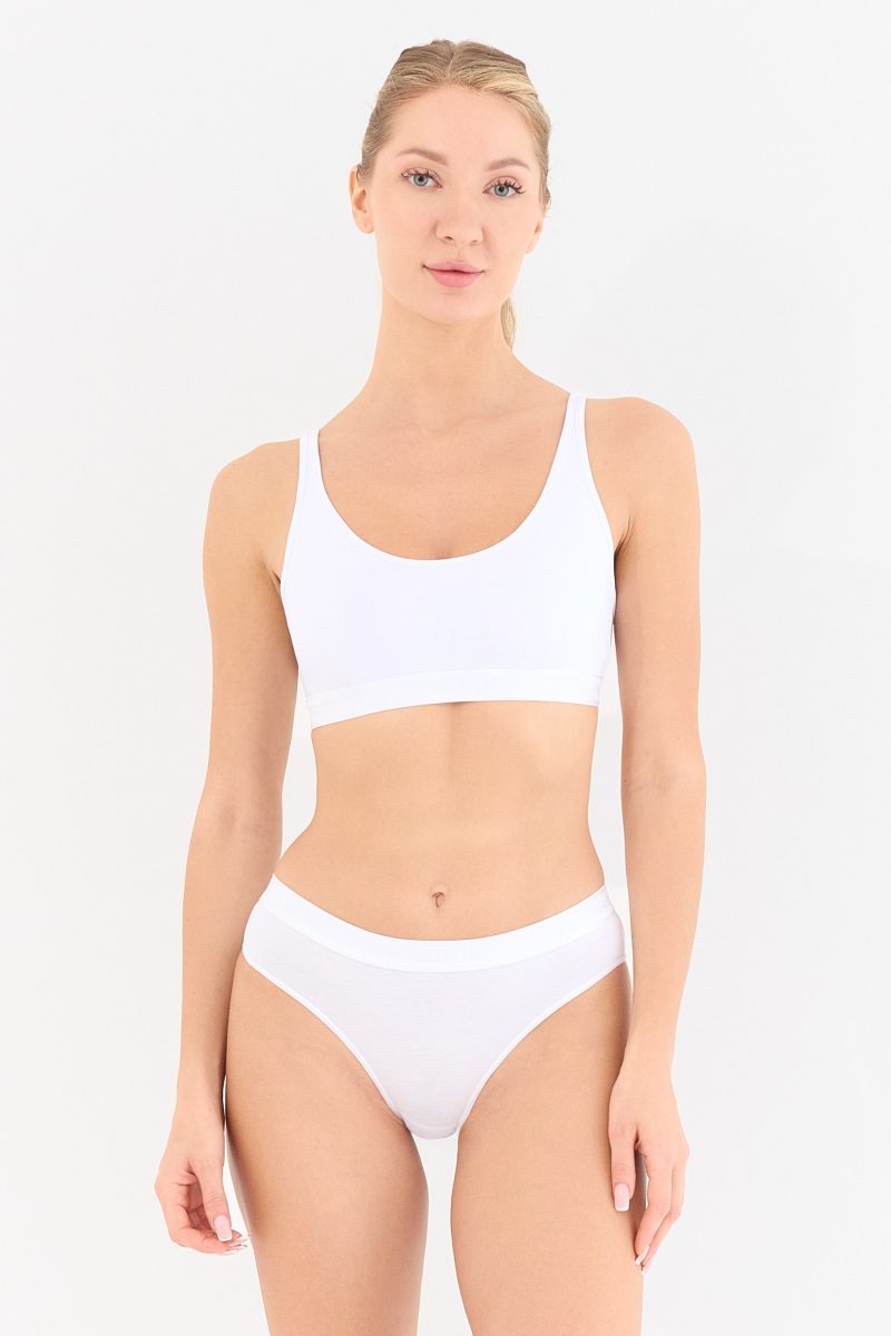 Touch Beyaz Yüksek Bel Slip Külot