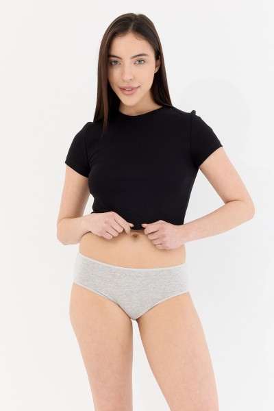 Air Gri Yüksek Bel Slip Külot