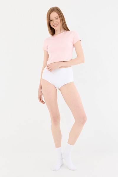 Shade Dikişsiz Yüksek Bel Slip Külot Beyaz