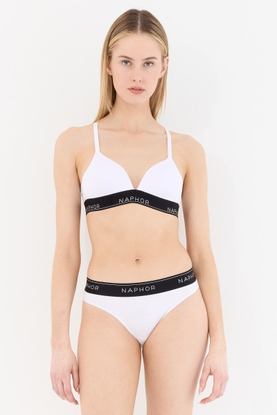 Signature Noir White Padded Wireless Bra