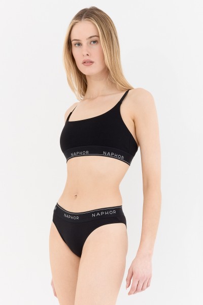 Signature Noir Black Strap Detail Bralette