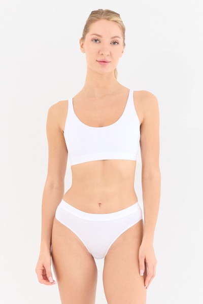 Touch Beyaz Yüksek Bel Slip Külot